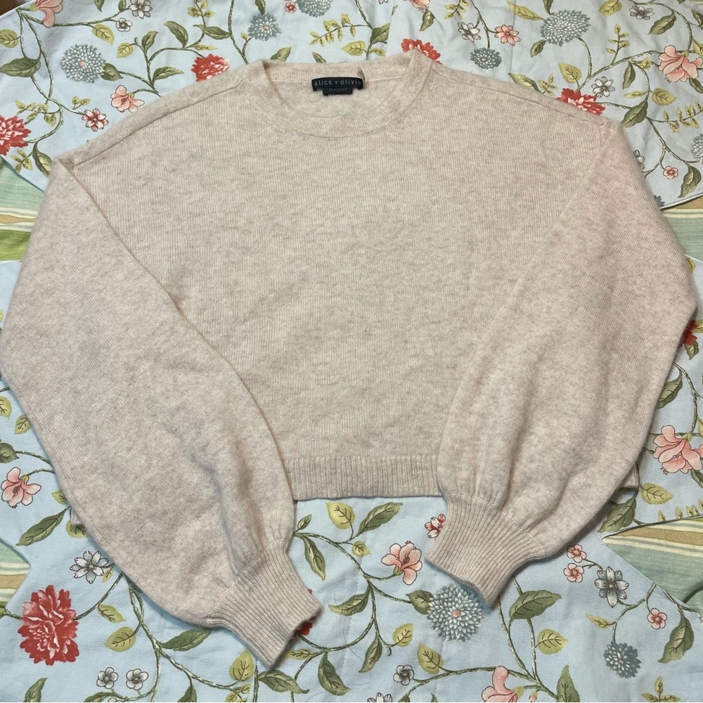 Alice + Olivia Classics Cropped Cashemere Sweater